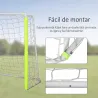 Portería de Fútbol con Soporte de Metal y Red para Entrenamiento de Fútbol en Jardín Aire Libre 186x62x123 cm Am... - Ogal.Es