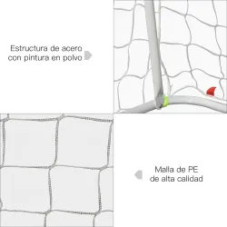 Portería de Fútbol con Soporte de Metal y Red para Entrenamiento de Fútbol en Jardín Aire Libre 186x62x123 cm Am... - Ogal.Es