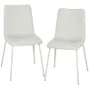 Pack de 2 Sillas de Comedor de Terciopelo con Asiento Respaldo Acolchado y Patas Metálicas Blanco - Ogal.Es