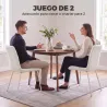 Pack de 2 Sillas de Comedor de Terciopelo con Asiento Respaldo Acolchado y Patas Metálicas Blanco - Ogal.Es
