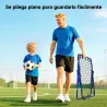 Red de Rebote Reboteador de Fútbol de Metal con Ángulo Ajustable 20 Cuerdas Elásticas 96x80x96 cm Azul - Ogal.Es
