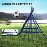 Red de Rebote Reboteador de Fútbol de Metal con Ángulo Ajustable 20 Cuerdas Elásticas 96x80x96 cm Azul - Ogal.Es