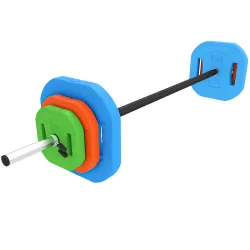 Set de Pesas Ajustables con Barra de Acero de 140 cm 6 Discos de 5kg 2,5kg 1,5kg 2 Clips para Casa Gimnasio - Ogal.Es