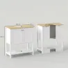 Mueble Bajo Lavabo con Estante Abierto 2 Puertas para Lavabo con o sin Pedestal 80x40x80 cm Blanco - Ogal.Es
