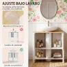 Mueble Bajo Lavabo con Estante Abierto 2 Puertas para Lavabo con o sin Pedestal 80x40x80 cm Blanco - Ogal.Es
