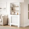 Cubre Radiadores con Estantería de 3 Niveles Cubreradiador Moderno de MDF Diseño de Lamas 78x19x165 cm Blanco - Ogal.Es