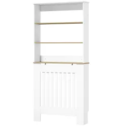 Cubre Radiadores con Estantería de 3 Niveles Cubreradiador Moderno de MDF Diseño de Lamas 78x19x165 cm Blanco - Ogal.Es