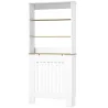 Cubre Radiadores con Estantería de 3 Niveles Cubreradiador Moderno de MDF Diseño de Lamas 78x19x165 cm Blanco - Ogal.Es