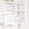 Cubre Radiadores con Estantería de 3 Niveles Cubreradiador Moderno de MDF Diseño de Lamas 78x19x165 cm Blanco - Ogal.Es