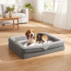 Cama para Perros Medianos Cama para Gatos Colchón para Perros con Base Antideslizante Funda Lavable 91x68x16 cm ... - Ogal.Es