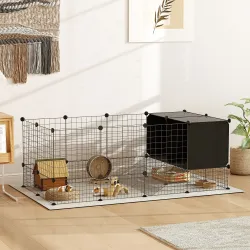 Valla para Mascotas de Bricolaje Parque para Conejos con Nidos Recinto para Conejos para Cobayas Conejos y Erizo... - Ogal.Es