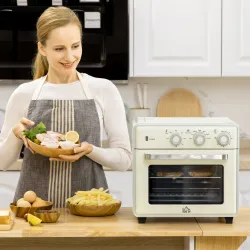 Mini Horno Eléctrico de Sobremesa con Convección 20L 1400W 7 Funciones Temperatura 90-230°C Temporizador 60 min ... - Ogal.Es