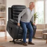 Sillón Relax Reclinable Eléctrico Levanta Personas con Masaje Vibratorio y Calor Puerto USB Control Remoto Negro - Ogal.Es