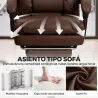 Silla de Oficina Ergonómica con Reposapiés de PU Muelles Ensacados Reclinable 155° Respaldo Alto Reposacabezas M... - Ogal.Es