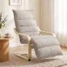 Butaca de Salón con Reposapiés Ajustable Tapizada en Terciopelo con Marco de Madera 67x93x105 cm Marrón Claro - Ogal.Es