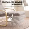 Butaca de Salón con Reposapiés Ajustable Tapizada en Terciopelo con Marco de Madera 67x93x105 cm Marrón Claro - Ogal.Es