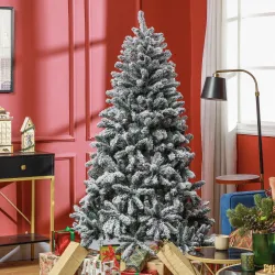 Árbol de Navidad Artificial Nevado 180 cm con 796 Ramas y Soporte de Metal Árbol Navideño Nevado para Interior V... - Ogal.Es