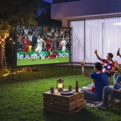 Pantalla de Proyección Manual 100 Pulgadas Formato 16:9 HD 4K/8K de Doble Cara con Soporte Interior y Exterior B... - Ogal.Es