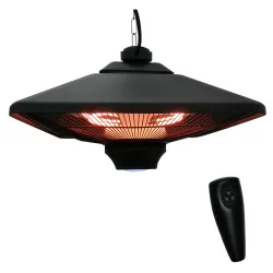 Calefactor Exterior 1000/2000W Estufa Colgante de Techo Infrarrojos Radiante Halógeno con Control Remoto Luz LED... - Ogal.Es