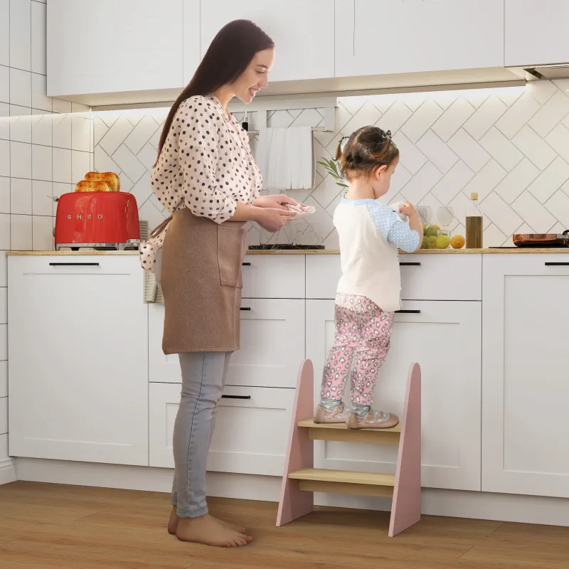 Taburete para Niños de 2 Peldaños Torre de Aprendizaje para Niños de +3 Años para Baño Cocina Librería Dormitori... - Ogal.Es