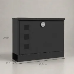 Buzón Exterior de Metal de Pared Correo Cerradura y 2 Llaves Ventanas de Vista Cierre Silencioso 36,5x11,5x29 cm... - Ogal.Es