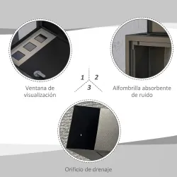 Buzón Exterior de Metal de Pared Correo Cerradura y 2 Llaves Ventanas de Vista Cierre Silencioso 36,5x11,5x29 cm... - Ogal.Es