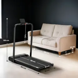 Cinta de Correr Plegable Inclinado Debajo del Escritorio 2 en 1 con 2.0HP 6 km/h Pantalla LED Control Remoto Negro - Ogal.Es
