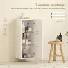 Armario de Baño de Pared Moderno con Puerta Alto Brillo Estantes Ajustables de Vidrio Templado 30x23,4x71,2 cm B... - Ogal.Es