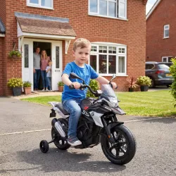 Moto Eléctrica para Niños Licencia BMW G310 GS 12V con 2 Ruedas Auxiliares Arranque Suave 3-6 km/h 3-8 Años Negro - Ogal.Es