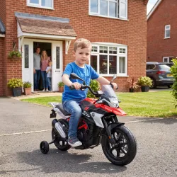 Moto Eléctrica para Niños Licencia BMW G310 GS 12V con 2 Ruedas Auxiliares Arranque Suave 3-6 km/h 3-8 Años Rojo - Ogal.Es