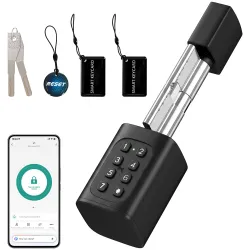 Cerradura Inteligente 5 en 1 con Huella App Tuya Bluetooth Código Tarjeta NFC/RF Llave Códigos Temporales - Ogal.Es