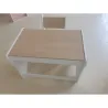 Juego de Mesa Infantil con Silla con Cajón Mesa y Silla Infantil Montessori 3 a 8 Años Blanco y Madera Natural - Ogal.Es