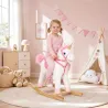Caballito Balancín para Bebés Unicornio Sonidos de Cascos y Relinchos Boca y Cola Móviles 1-3 Años Blanco - Ogal.Es