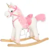 Caballito Balancín para Bebés Unicornio Sonidos de Cascos y Relinchos Boca y Cola Móviles 1-3 Años Blanco - Ogal.Es