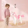Caballito Balancín para Bebés Unicornio Sonidos de Cascos y Relinchos Boca y Cola Móviles 1-3 Años Blanco - Ogal.Es