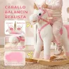 Caballito Balancín para Bebés Unicornio Sonidos de Cascos y Relinchos Boca y Cola Móviles 1-3 Años Blanco - Ogal.Es