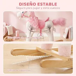 Caballito Balancín para Bebés Unicornio Sonidos de Cascos y Relinchos Boca y Cola Móviles 1-3 Años Blanco - Ogal.Es