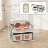 Banco Infantil Convertible 3 en 1 Juego de Mesa y Silla Baúl de Juguetes con 2 Cajones de Tela 3-6 Años Verde - Ogal.Es