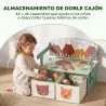 Banco Infantil Convertible 3 en 1 Juego de Mesa y Silla Baúl de Juguetes con 2 Cajones de Tela 3-6 Años Verde - Ogal.Es