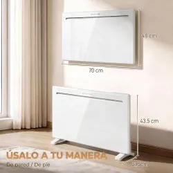 Calefactor Eléctrico Inteligente de Pared o Independiente 1500 W Temporizador Semanal Wifi Ventana Abierta y Ant... - Ogal.Es