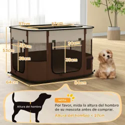 Parque para Perros y Gatos, Corralito Plegable Portátil para Cachorros Conejos y Cobayas Tela Oxford 84x64x53 cm... - Ogal.Es