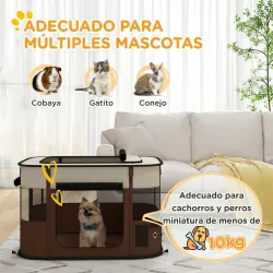Parque para Perros y Gatos, Corralito Plegable Portátil para Cachorros Conejos y Cobayas Tela Oxford 84x64x53 cm... - Ogal.Es