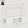 Mueble de TV Suspendido con Luces LED Enchufes Estantes Abiertos para Televisión 65 Pulgadas 140x29,5x26,5 cm Bl... - Ogal.Es
