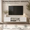Mueble de TV Suspendido con Luces LED Enchufes Estantes Abiertos para Televisión 65 Pulgadas 140x29,5x26,5 cm Bl... - Ogal.Es