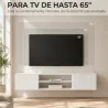 Mueble de TV Suspendido con Luces LED Enchufes Estantes Abiertos para Televisión 65 Pulgadas 140x29,5x26,5 cm Bl... - Ogal.Es