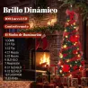 Árbol de Navidad Artificial 150 cm con 100 Luces LED 150 Ramas 11 Modos Bolas, Cintas Soporte Plegable Verde y Rojo - Ogal.Es