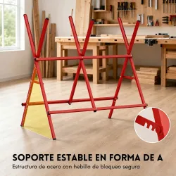 Caballete para Sierra Plegable Soporte Cortar Madera Altura y Ancho Ajustables Estructura en A Soporta hasta 150... - Ogal.Es