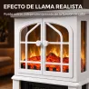 Chimenea Eléctrica de Pie 900/1800W Efecto Llama 3D Termostato Ajustable Ventanas Visibles para 15-30 ㎡ Blanco - Ogal.Es