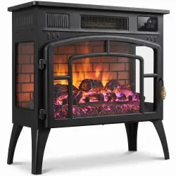 Chimenea Eléctrica 1000/2000 W con Efecto Llama 3 Vistas Termostato Wifi 5 Colores Temporizador 12h Negro - Ogal.Es
