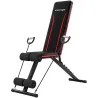 Banco de Musculación Plegable con Respaldo Ajustable 7 Niveles Extensión de Pierna Bandas para Casa Gimnasio Negro - Ogal.Es